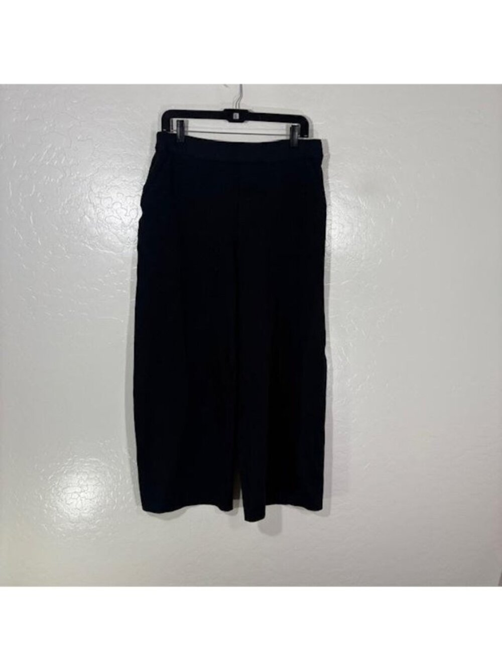 Spanx Dress Pants Womens L Petite Black Knit Slim Pull On Shaping #20385Q